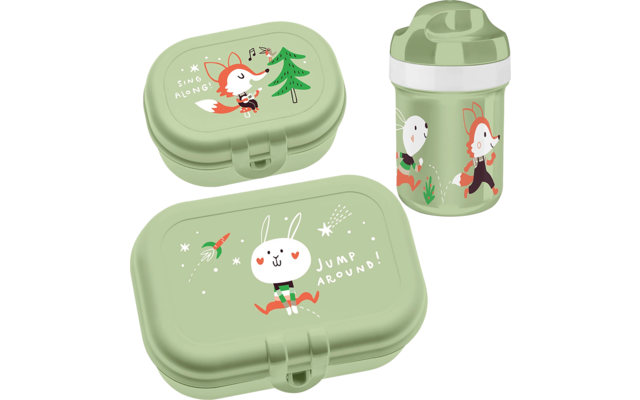 Koziol Trinkflasche und Lunchboxset 3-teilig