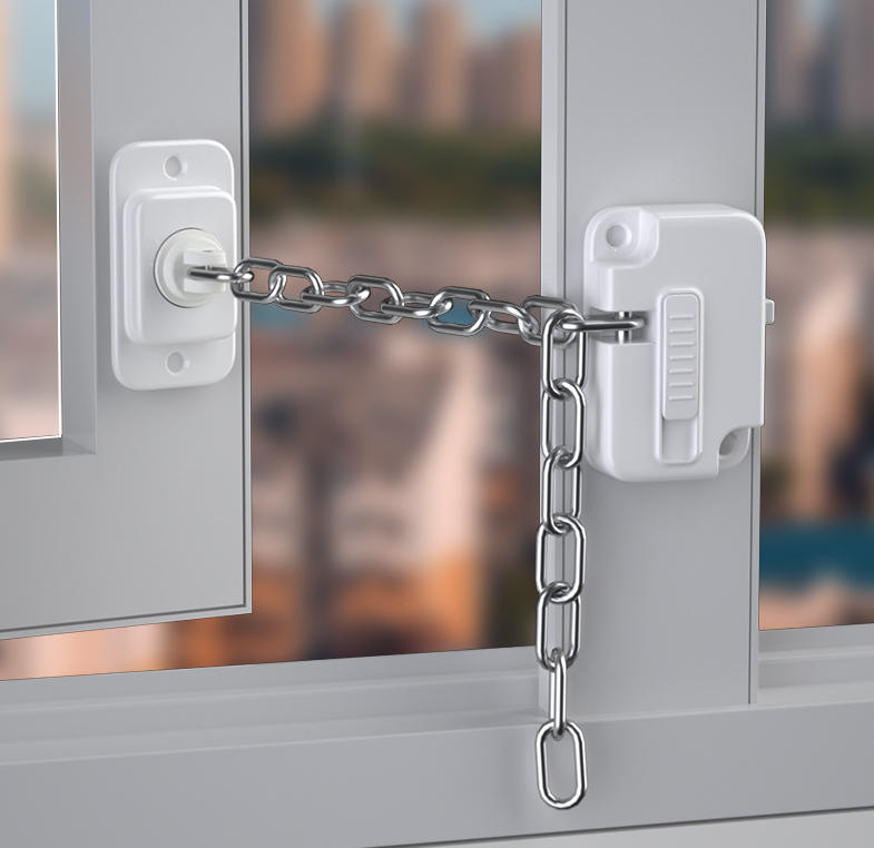 Universal Verstellbare Baby Kindersicherung Selbstklebende Schutzvorrichtung Türschloss inkl. Schrauben für Türe / Fenster / Schrank - Weiss