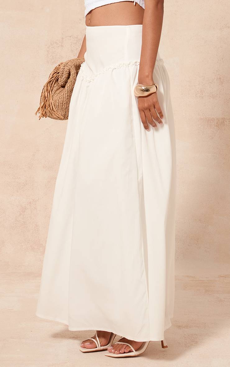 Blanc Jupe Maxi À Volume