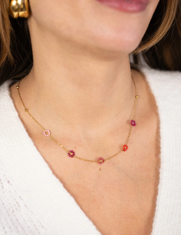 My Jewellery Sunrocks ketting met bloemen MJ12203