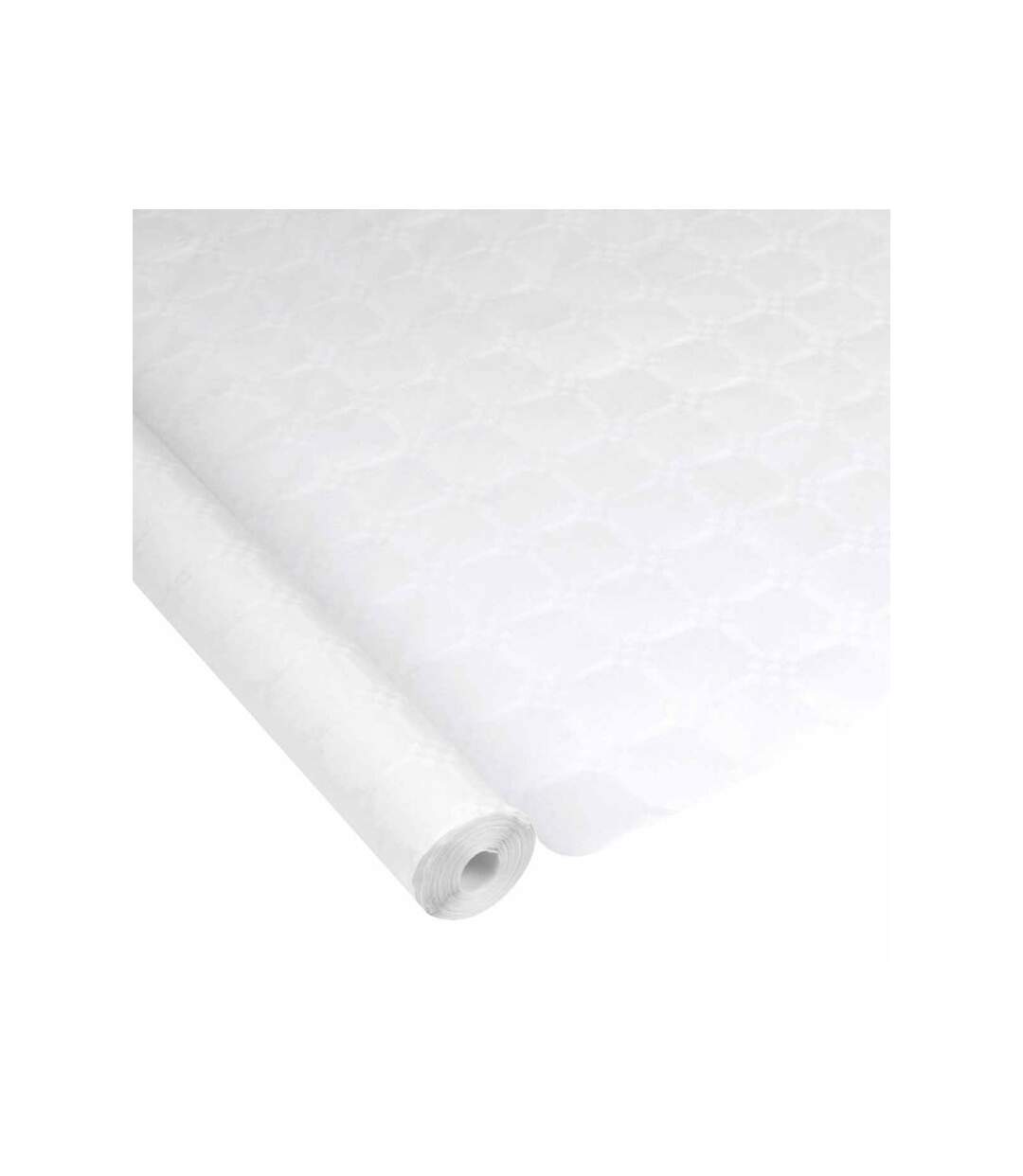 Paris Prix - Nappe Papier damassée 1,18x20m Blanc