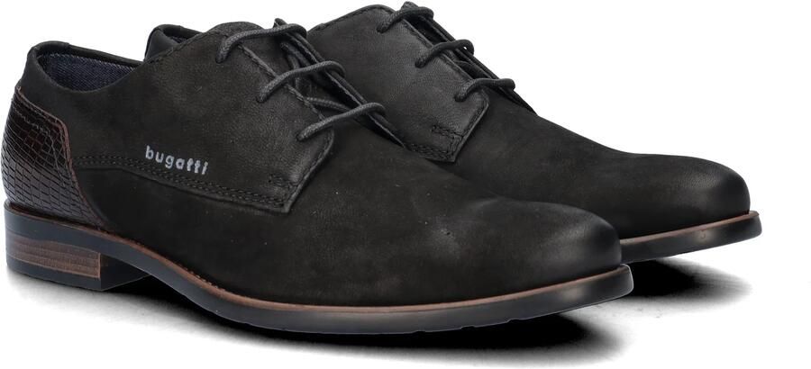 Bugatti nubuck veterschoenen zwart