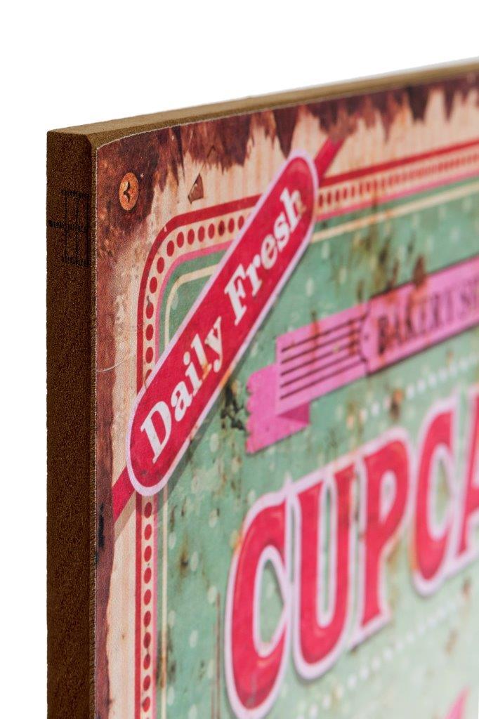 Holzschild CUPCAKE IV - bunt - 30x40 cm