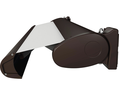 Cassettescherm Positano 3x2,5, stof lichtgrijs (REC-196), frame RAL 8017 chocoladebruin, inclusief motor met noodhandzwengel en afstandsbediening
