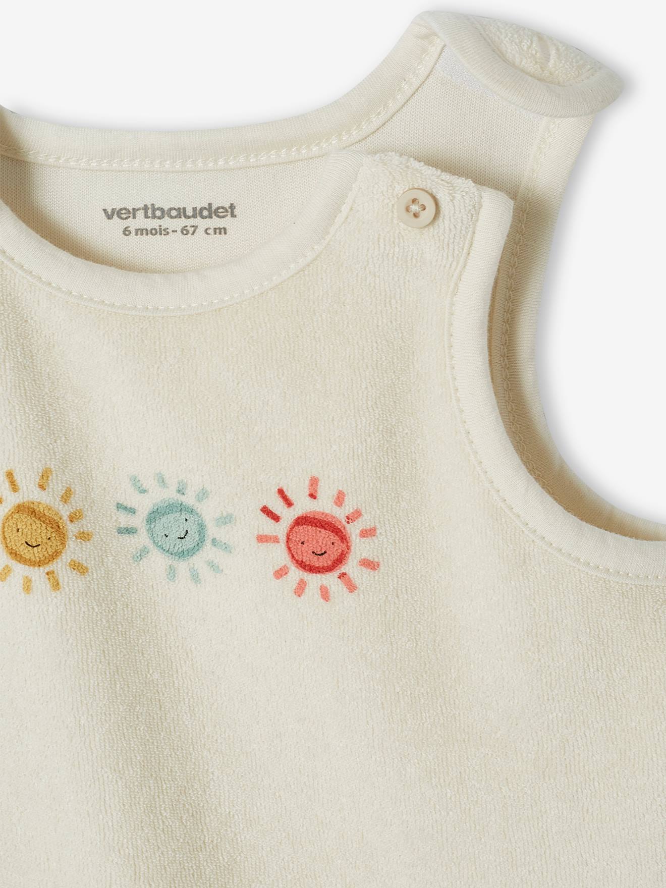 Conjunto de lã encaracolada para bebê: shorts e regata amarelo-claro