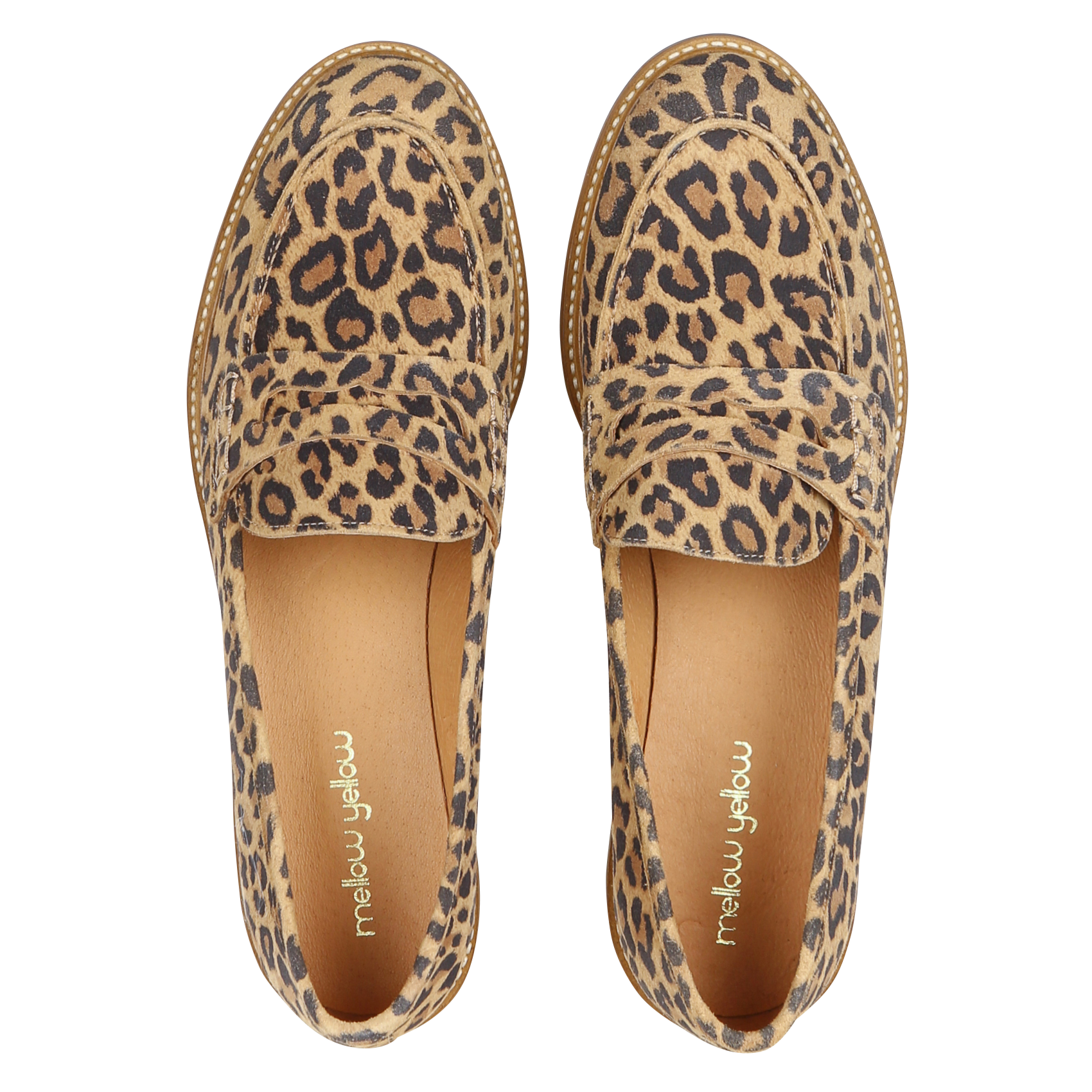 ANGELLA - Mocassins léopard en cuir velours | Marron
