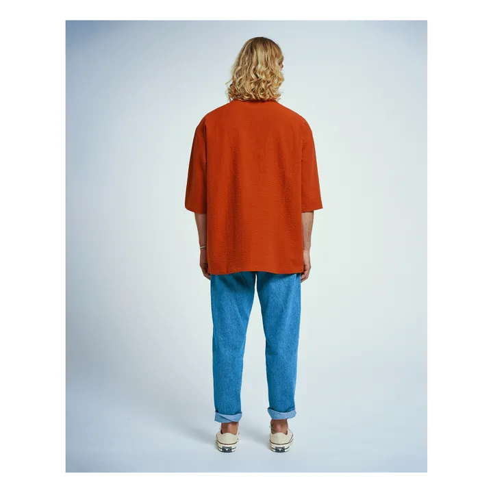 Homecore Polo Zippé Tajima Seer | Rouge brique