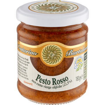 Venturino Bartolomeo Pesto Rosso met Extra Vierge Olijfolie (22,5%) 180 g