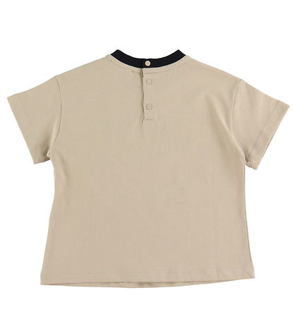 Emporio Armani T-Shirt - Oxford Tan m. Schwarz/Grau