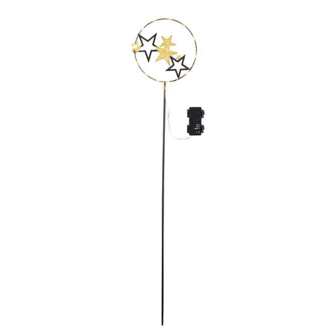 Pflanzenstecker - Kreis mit Sternen - mit LED - ca. 90 x 19 cm