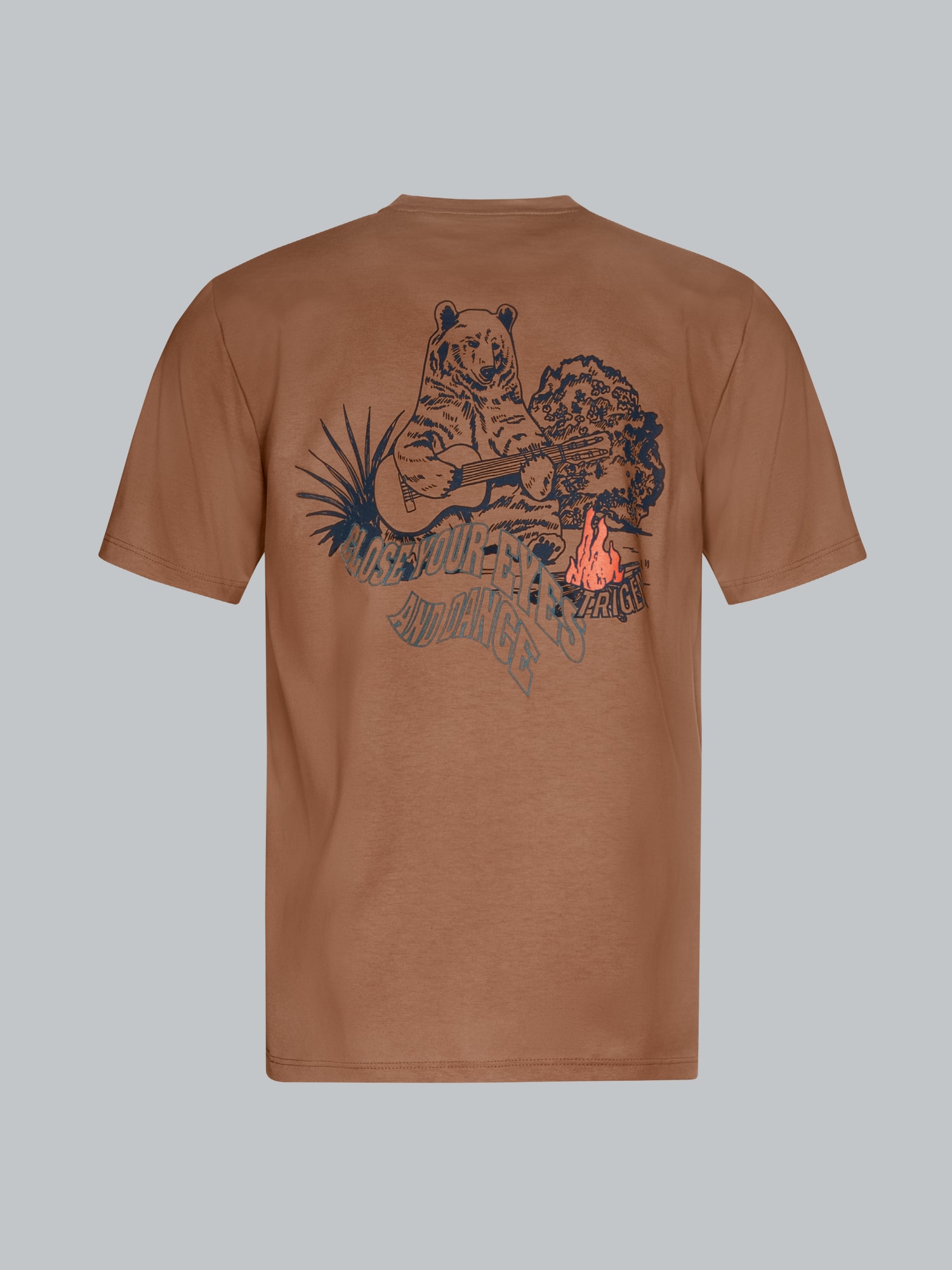 T-Shirt mit großem Bären-Printmotiv Haselnuss