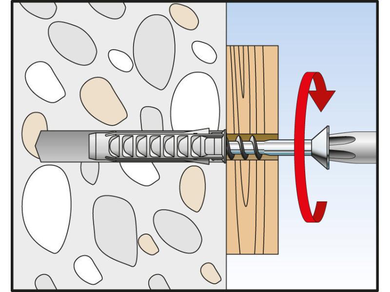 Fischer Dübel SX 5 x 25, 50 Stück Kraftvolle Nylondübel