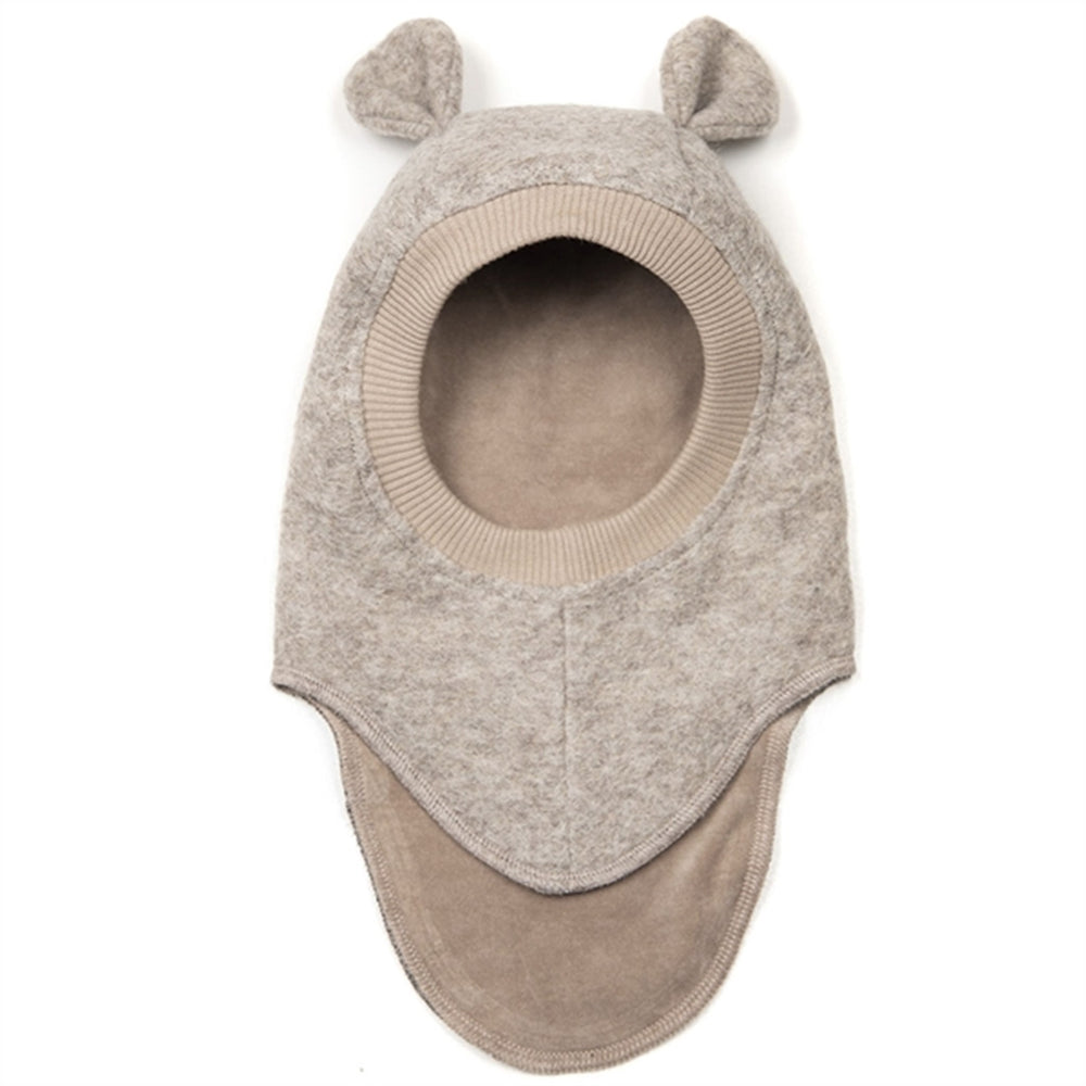 Elefanthue Ører Soft Uld Plys Camel Melange