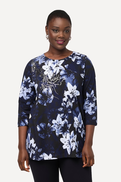 Shirt, Pima Cotton, A-Linie, Rundhals, 3/4-Arm