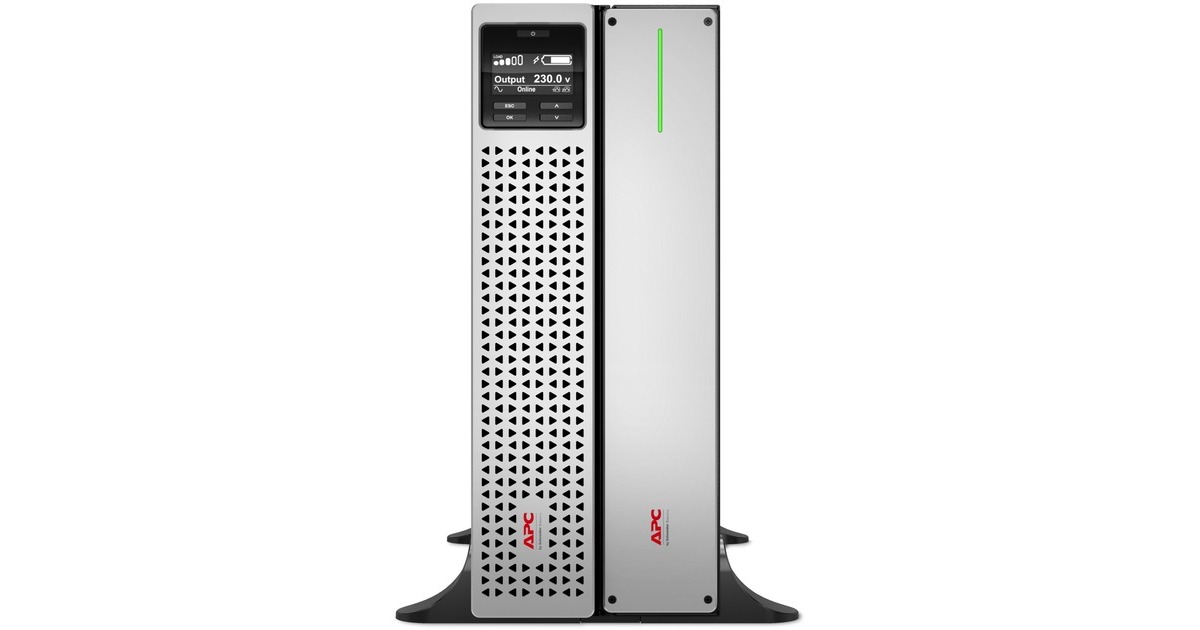 APCSmart-UPS Li-Ion SRTL2200RM4UXLI Noodstroomvoeding ups  (Zwart/zilver, 2200VA, 6x C13, 2x C19, USB, Rack/tower convertible, long runtime)