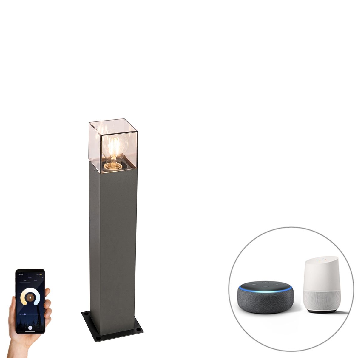 Smart staande buitenlamp antraciet 50 cm incl. Wifi P45 - Denmark