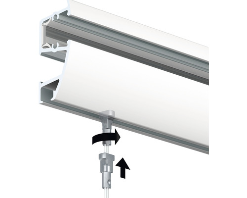 Schilderijrail Combi Rail Pro Light wit LED set 2 m