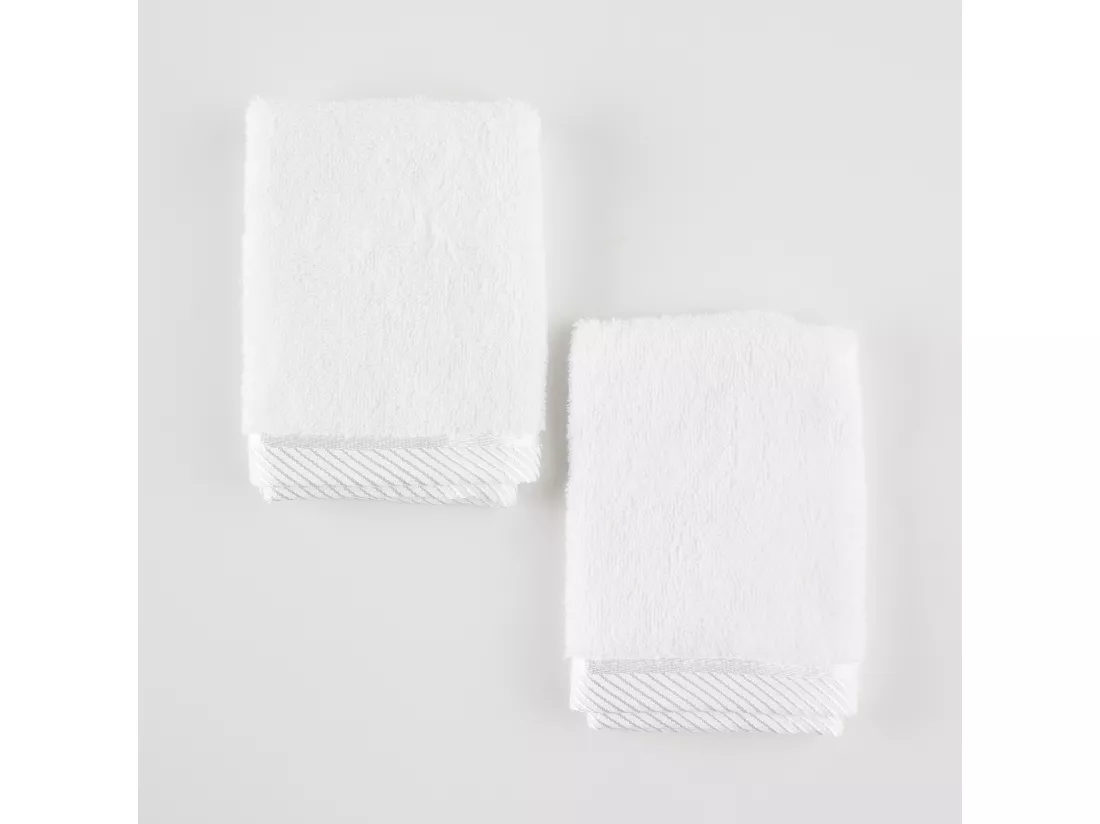 Set de Serviettes Bambou 30x30 cm Blanc Moyen 500 GSM