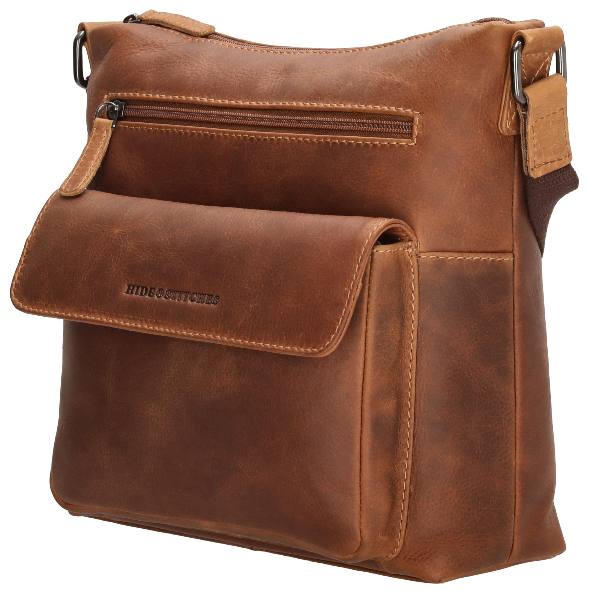 Hide & Stitches Japura Schoudertas Cognac