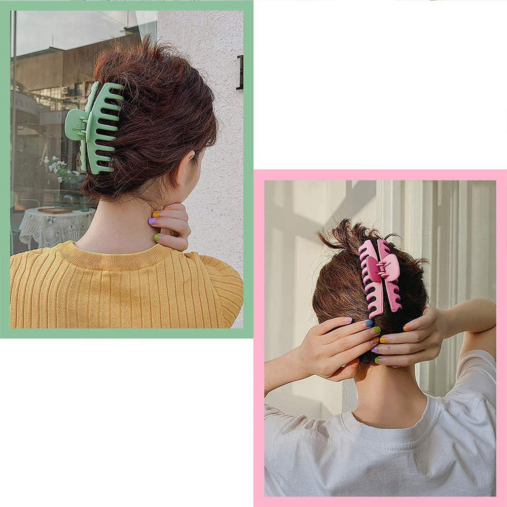 (6er Set) 11cm Haarspangen Klammer Matte Krallen Clips Haarschmuck - Bunt