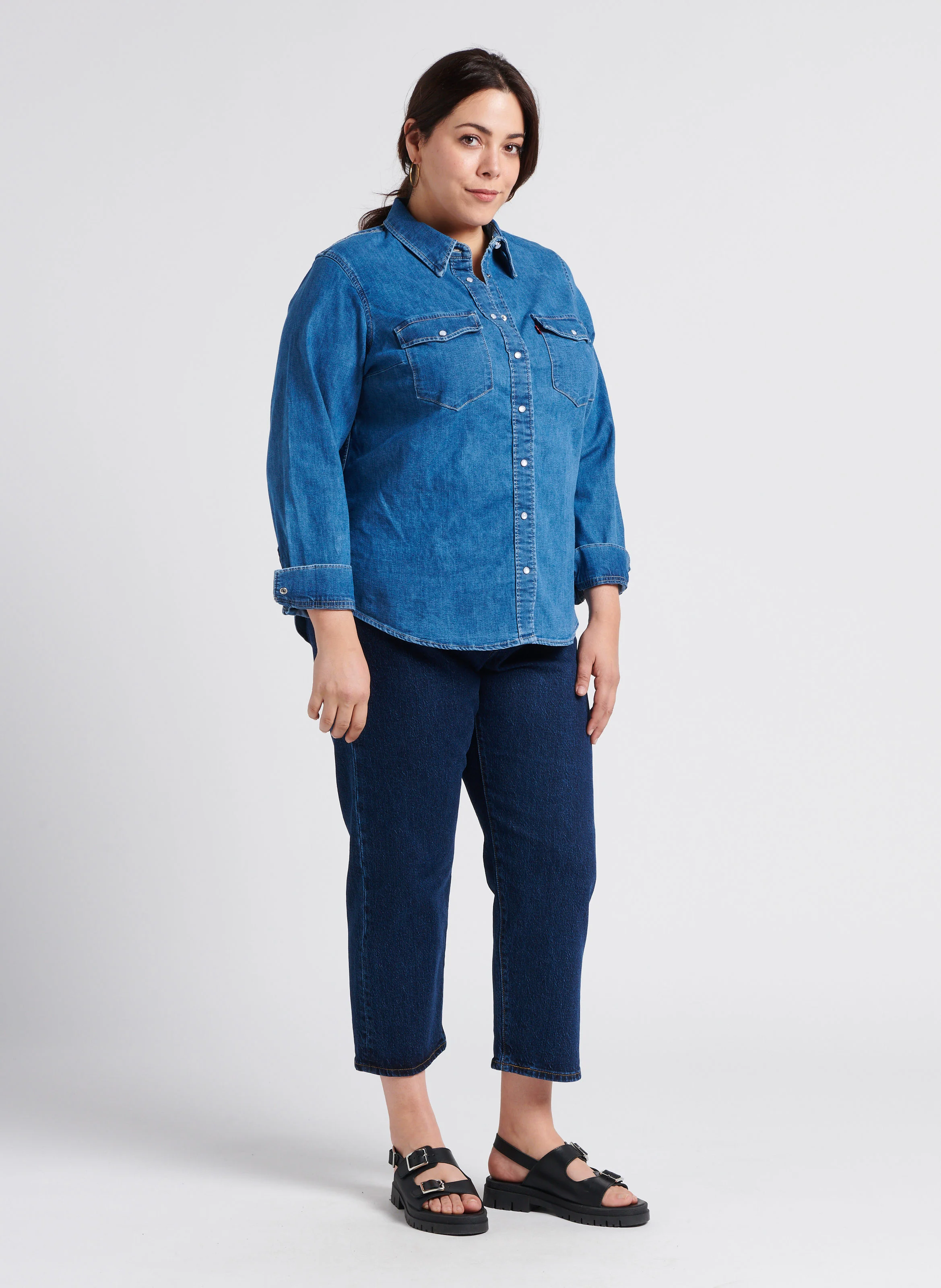 PL 501 CROP - Jean droit taille haute | Jean brut