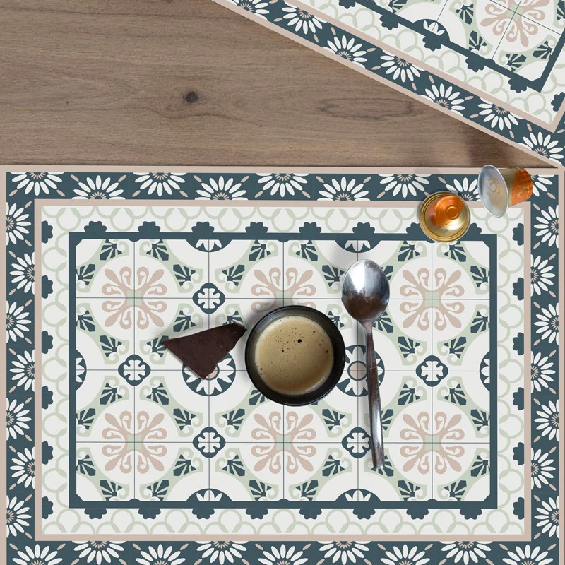 Lot de 4 sets de table L 40xl 30cm - CARREAUX DE CIMENT LÉONIE 99deco
