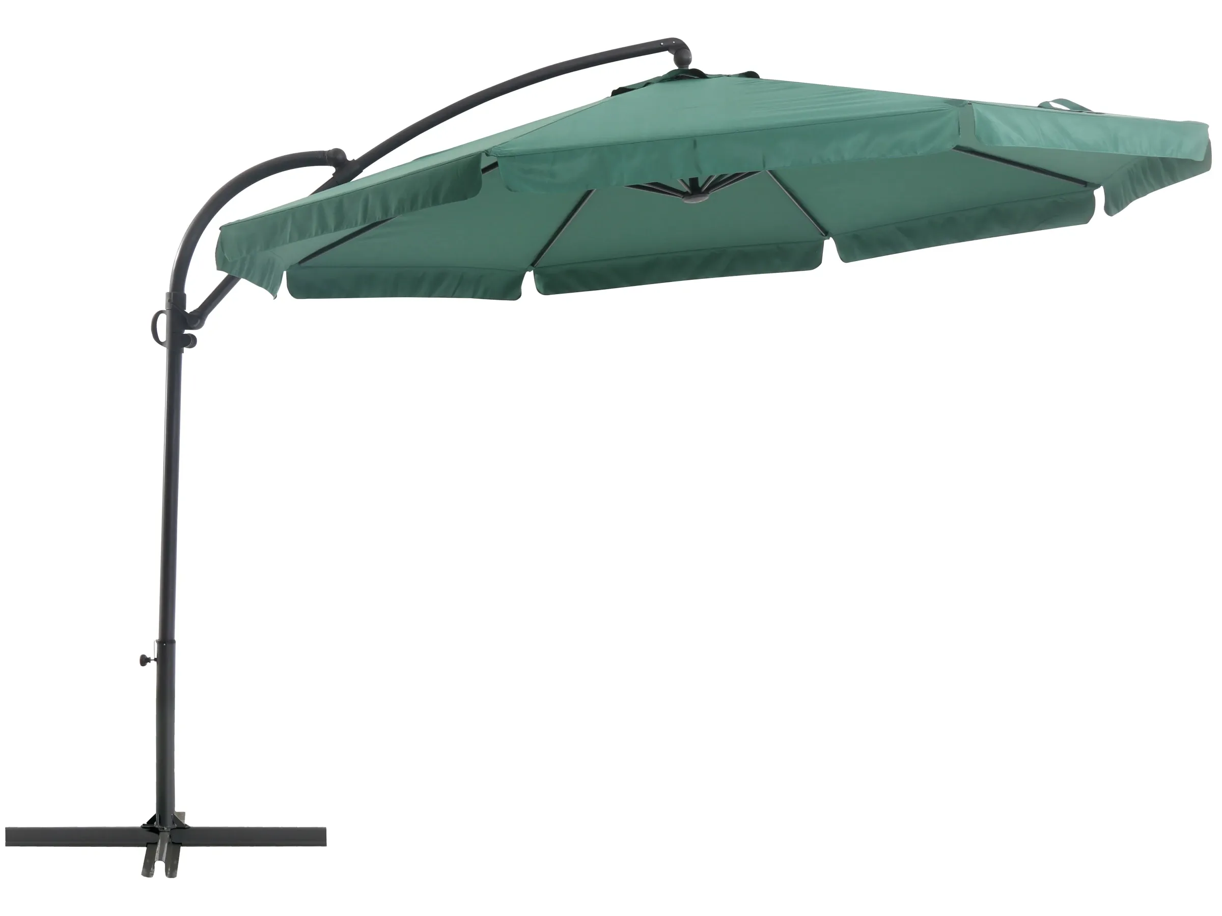 Ampelschirm Cocoa Beach Ø 350 cm Grün mit Kurbel