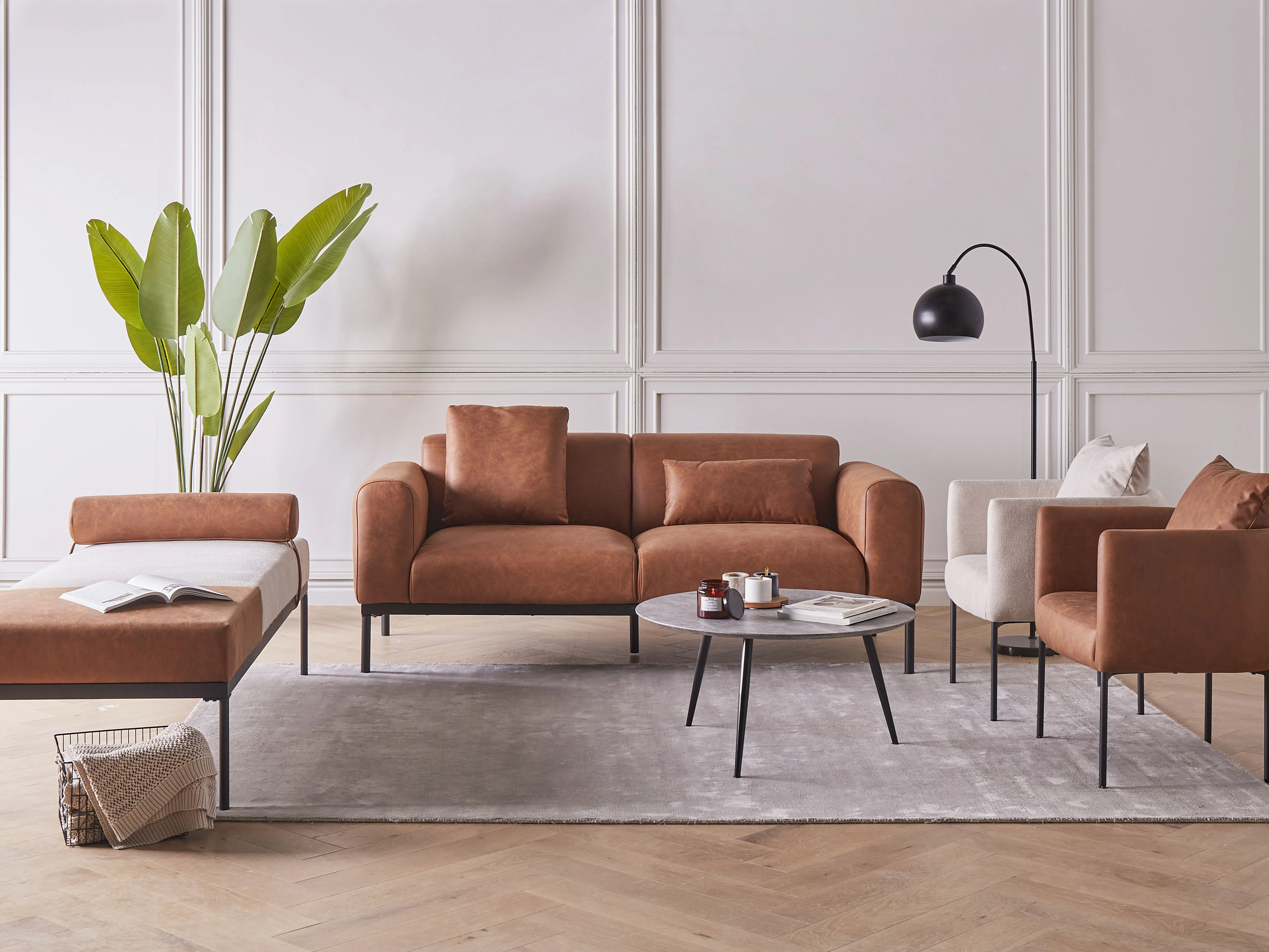 Fauteuil MALMOS Kunstleer Bruin