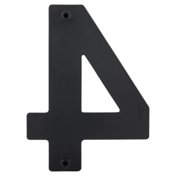 Huiscijfer 4 Zwart RVS 15 x 10 cm