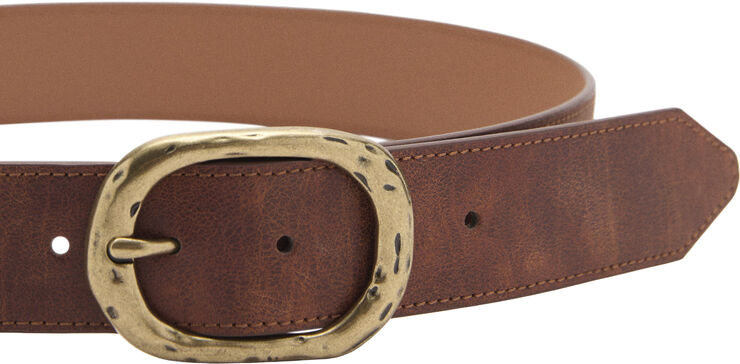 MANGO Textured belt with buckle Brown