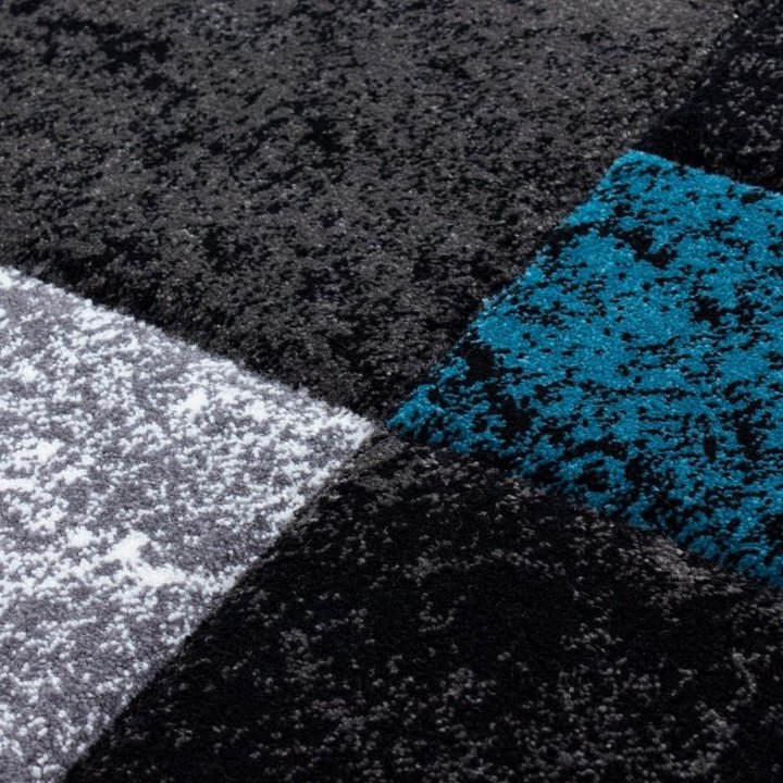 Modern vloerkleed - Tetris Turquoise 1330 | Tijdloos!