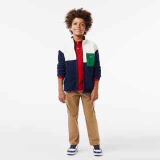 Polo regular fit à manches longues enfant Lacoste en petit piqué uni Polos - Rouge - Lacoste - Enfant