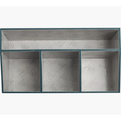 Exacompta OfficeByMe - Organiseur de bureau 4 compartiments - bleu canard