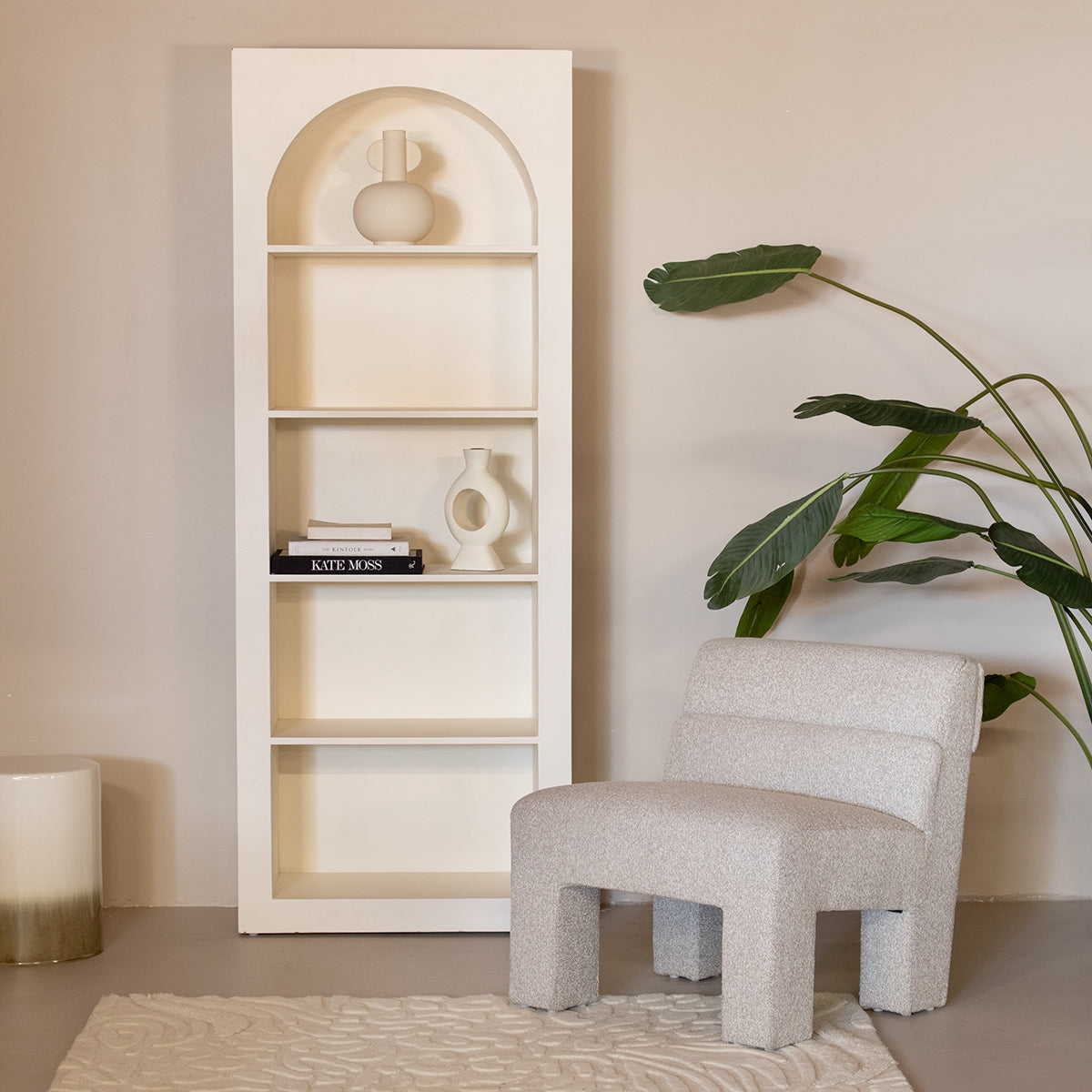 Giga Meubel - Wandkast Beige - 5-Vakken - 80x38x210cm - Fien