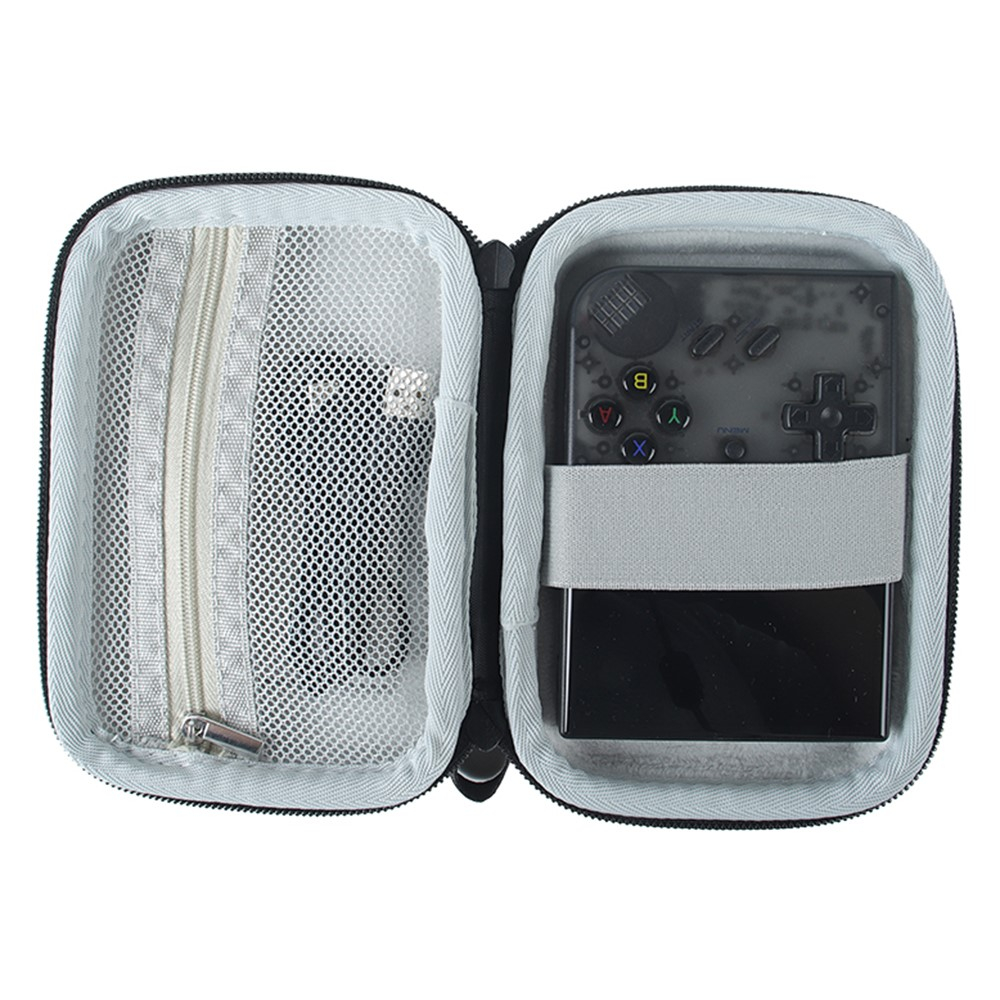 Anbernic RG35XX Reise Box Schutztasche Hartschale mit Handschlaufe - Schwarz / Grau