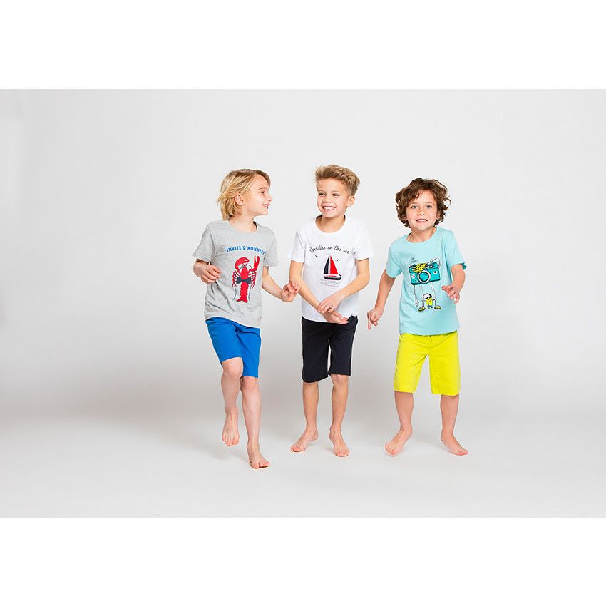 Pyjama en jersey print homard et message - Bleu moyen