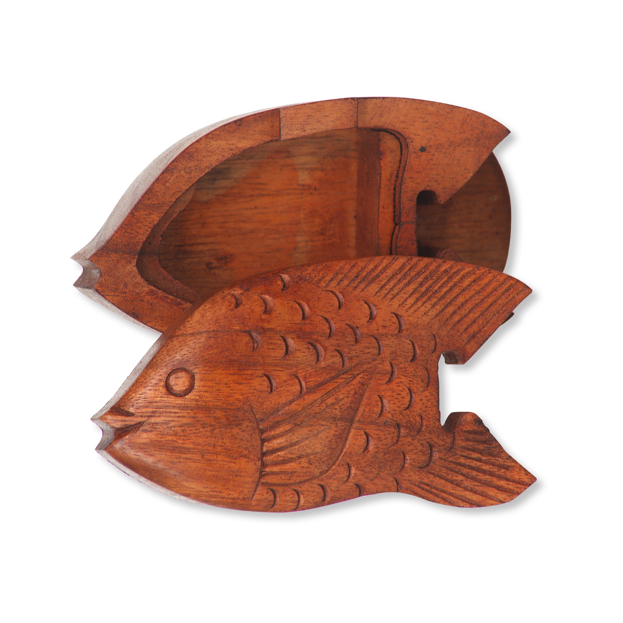 Secret Box 'Fish', braun, T 7,5 cm, B 13,5 cm, H 6,5 cm von fischer's lagerhaus