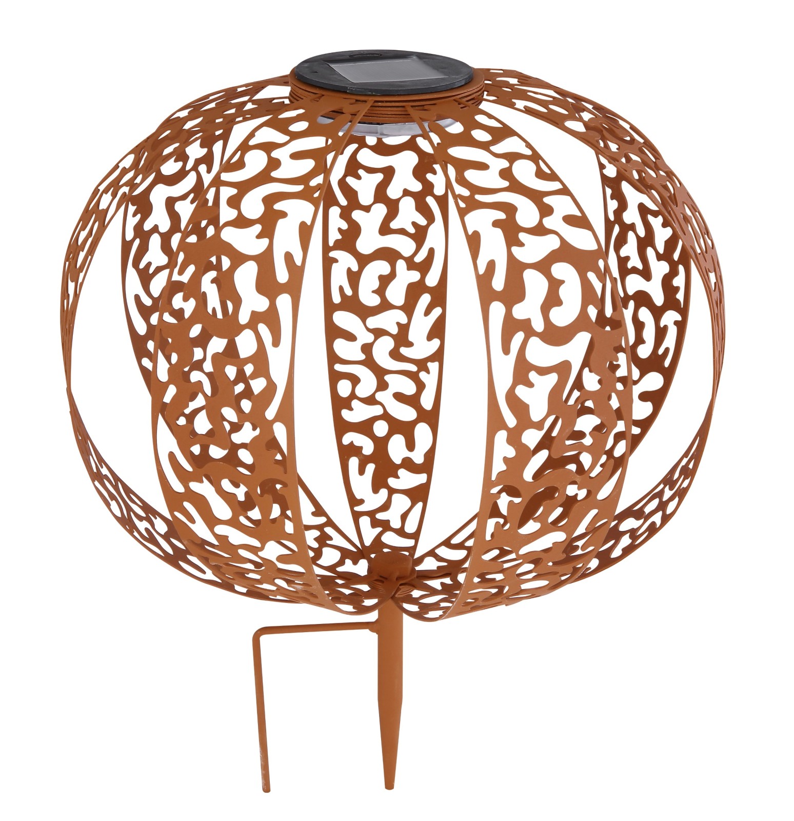 LED-Solarleuchte - rostfarbe antik - Ø 30 cm