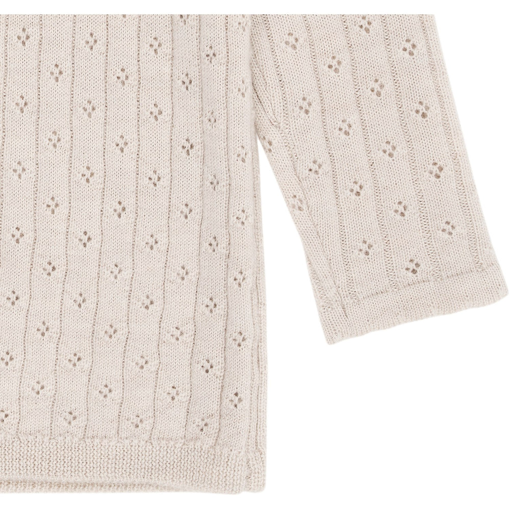 Køb Copenhagen Colors Pale Cream Melange Merino Classic Pointelle Bluse | Luksusbaby