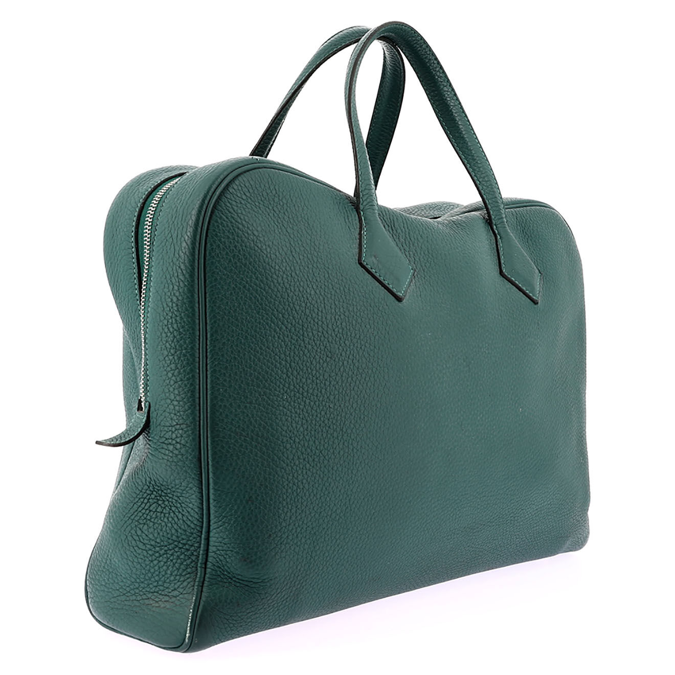 Hermès Sac à main en Cuir Victoria 40 Clémence vert - Très bon état - L.40 cm