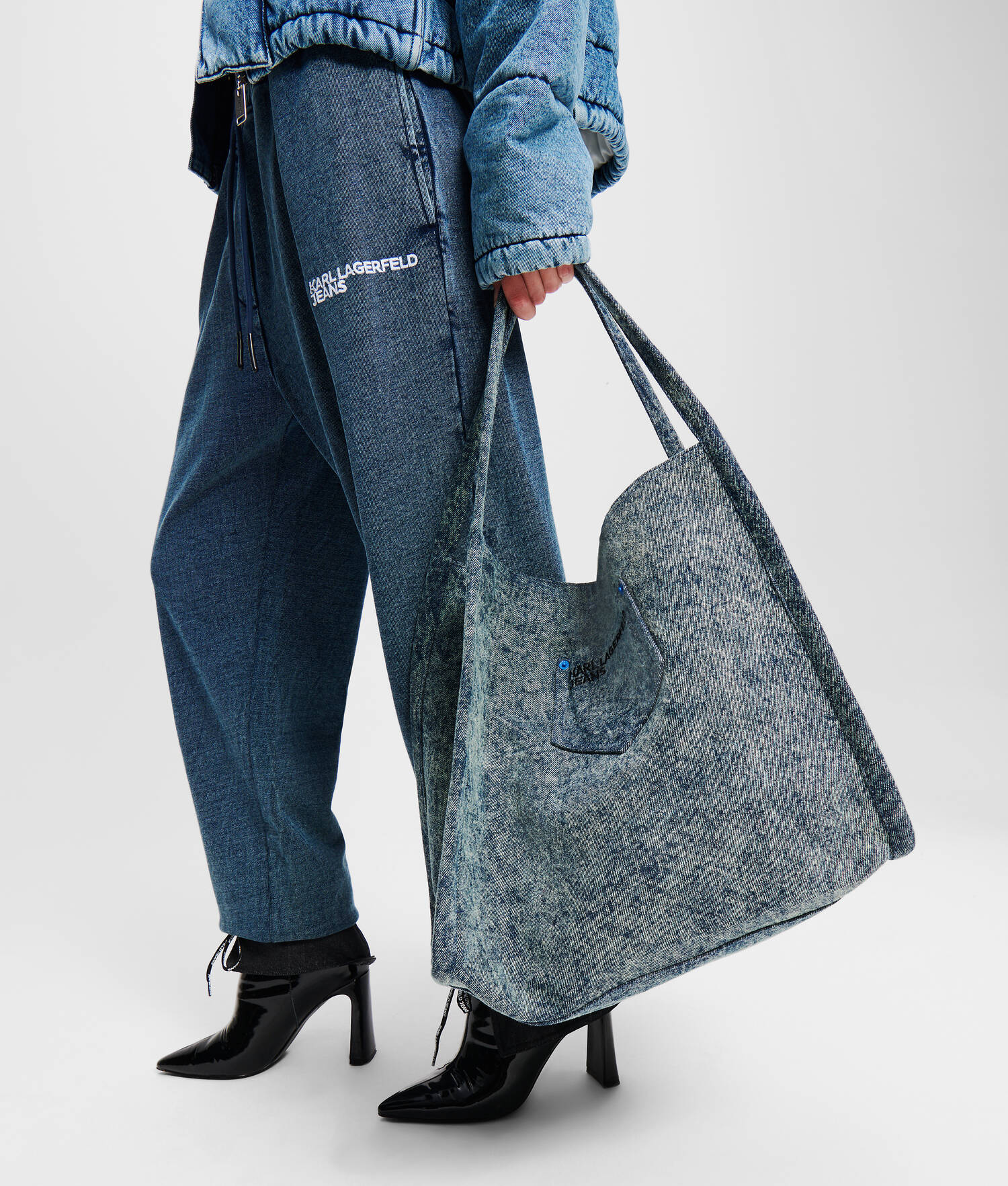 SAC SHOPPER EN JEAN EFFET USÉ KLJ
