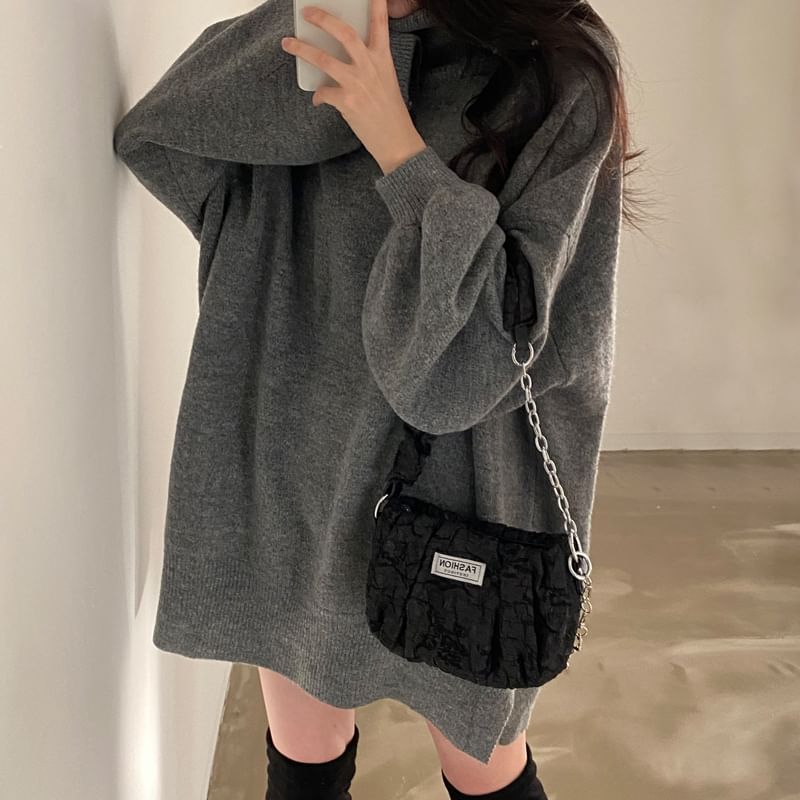 MIKIGA - Oversized truijurk met lange mouwen en coltrui