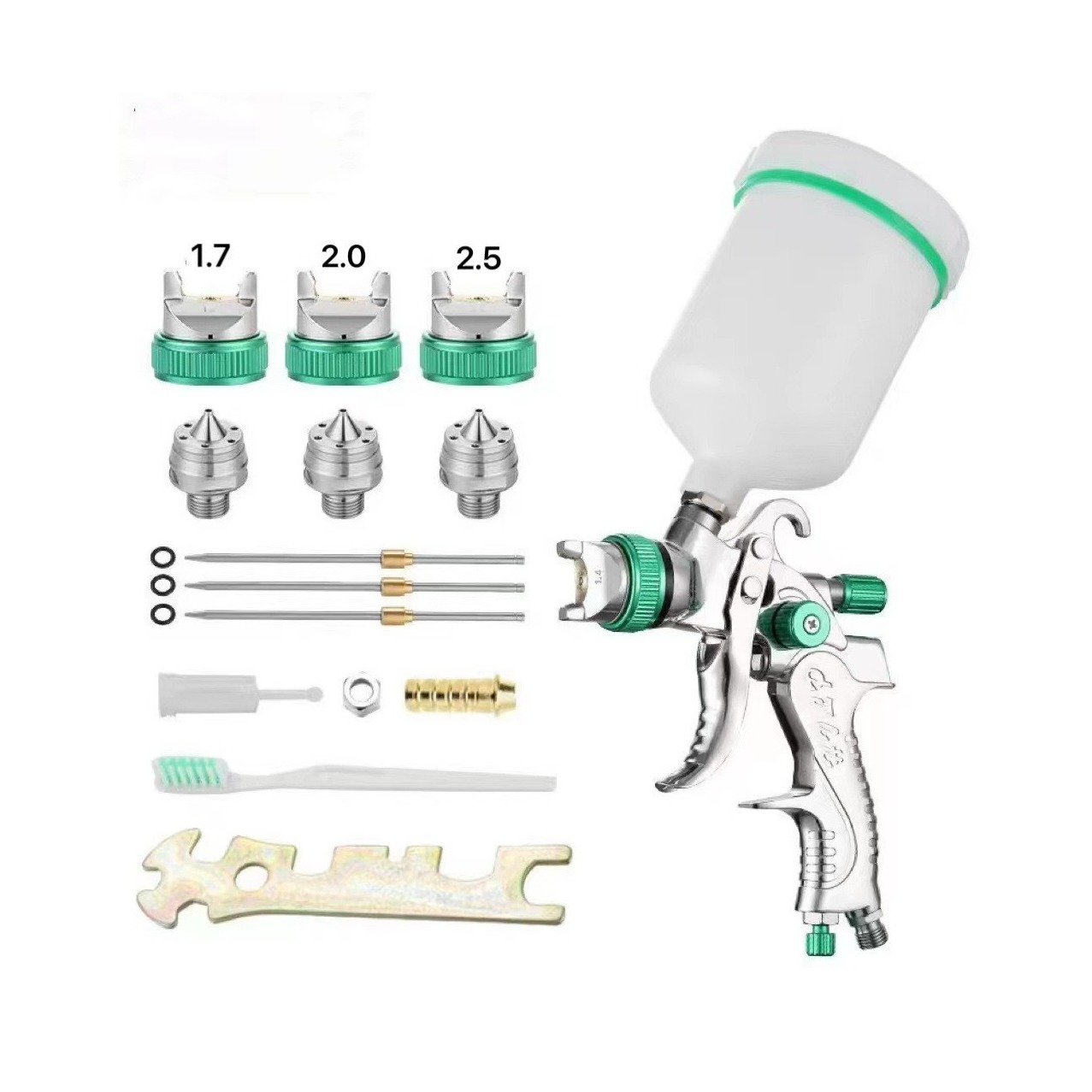(8-tlg. Set) Auto Reparatur Lackier Spritz Pistole Farbsprühgerät (600ml)