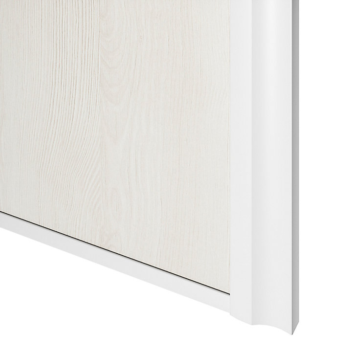 Porte de placard coulissante atelier bois nordique profil blanc GoodHome Arius H. 248,5 x L. 91.2 cm + amortisseurs