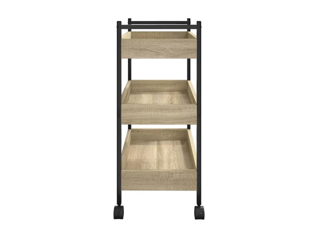 Chariot de cuisine chêne sonoma 50x30x70 cm bois d'ingénierie