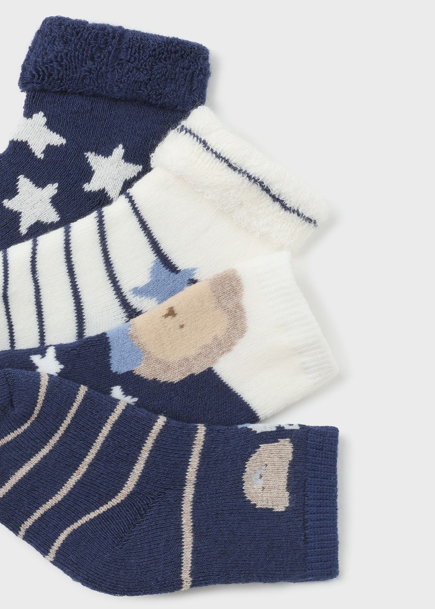 Conjunto de 4 meias de algodão orgânico para recém-nascidos