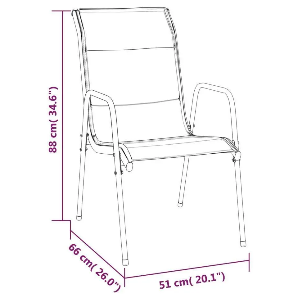 vidaXL - 4-zits Tuinset - Zwart - Textileen met voering en staal - 160x80 cm
