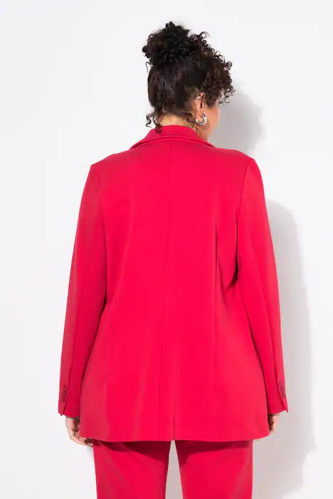Blazer, Punto di Roma, A-Linie, Reverskragen, Stretch, rubinrot