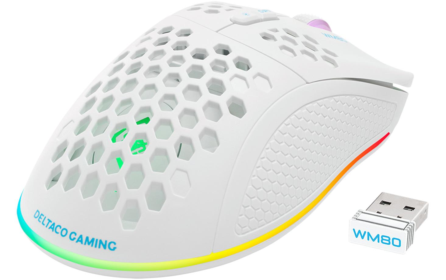 Gaming-Maus WM80 RGB WeissLeichte Gaming-Maus mit RGB Beleuchtung