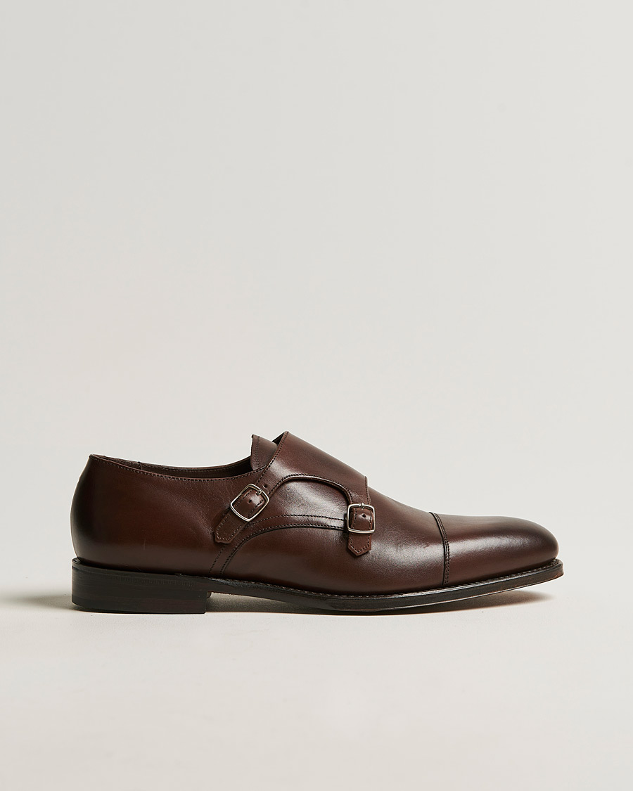 Loake 1880 Cannon Monkstrap Dark Brown Burnished Calf